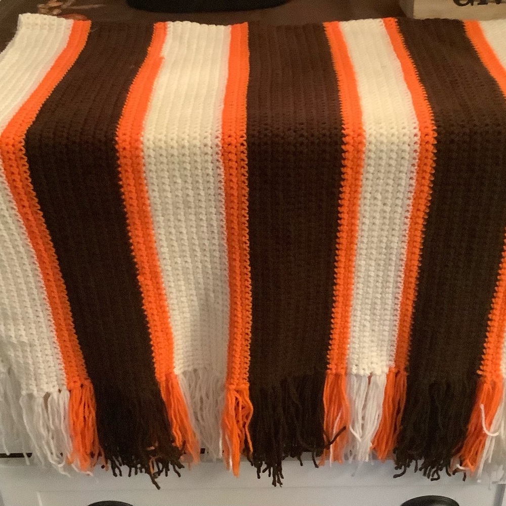 Hand crochet throw